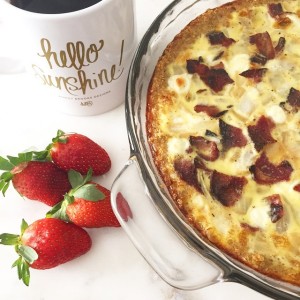 yum! bacon, goat cheese and onion quiche (with a #quinoa…