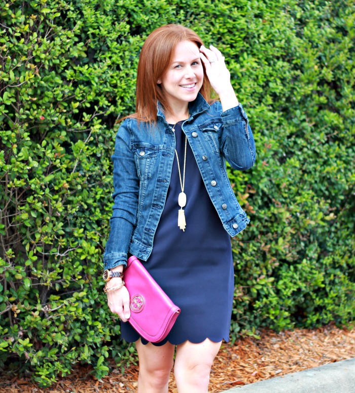 scalloped dress + accessories