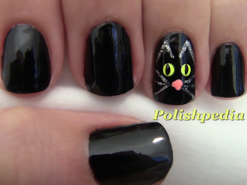 black-cat-nail-design