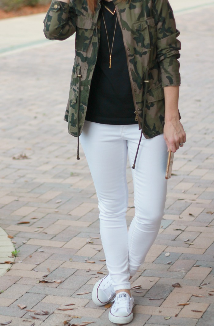 wearing white jeans in the winter 