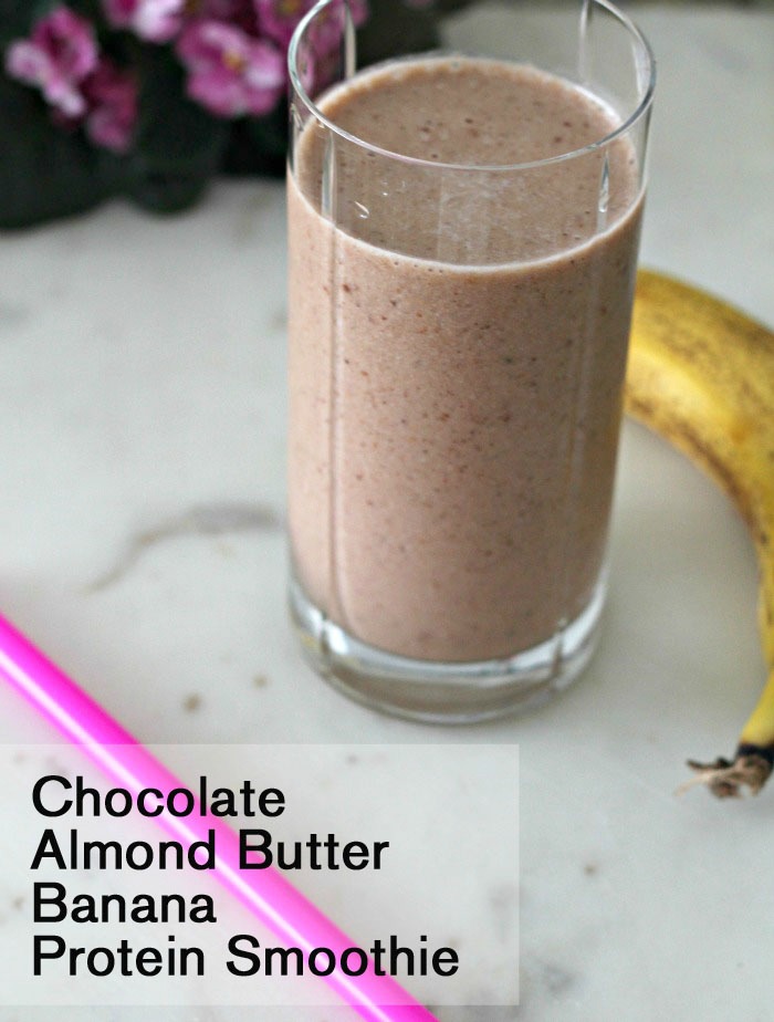 Chocolate, Almond Butter, Banana Protein Smoothie